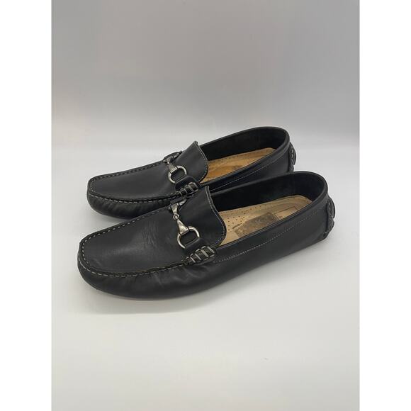 14th & Union Men's Black Leather Loafers Size 10.5 Brazil - Picture 7 of 9